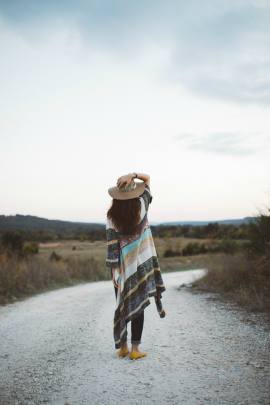 Woman looking out at the field.